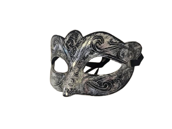 Venetian Style Metal Finish Masquerade Mask
