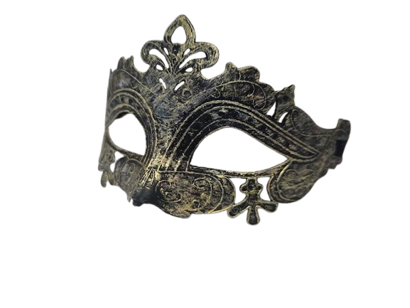 Venetian Style Metal Finish Masquerade Mask