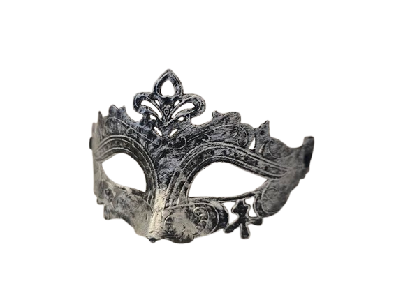 Venetian Style Metal Finish Masquerade Mask