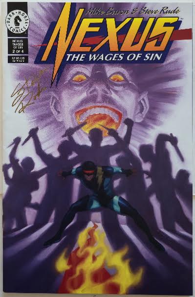 Nexus: The Wages of Sin #2 Steve Rude Autograph 1995 VF Vintage Comic