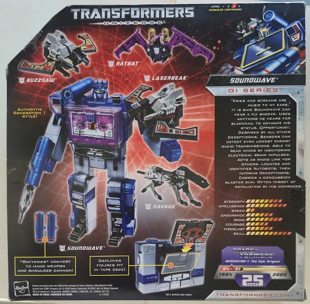 Transformers Universe 25th Anniversary G1 Series Soundwave San Diego ComiCon 2009 Transformers Club Exclusive