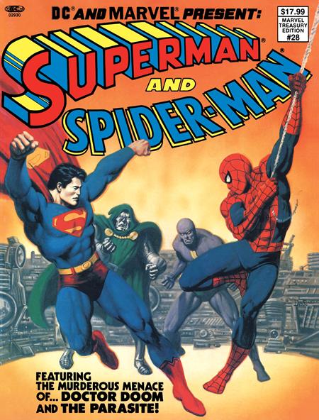 DC AND MARVEL PRESENT SUPERMAN AND SPIDER-MAN (MARVEL TREASURY EDITION #28) #1 FACSIMILE EDITION CVR A JOHN ROMITA SR & BOB LARKIN 02/04/2026
