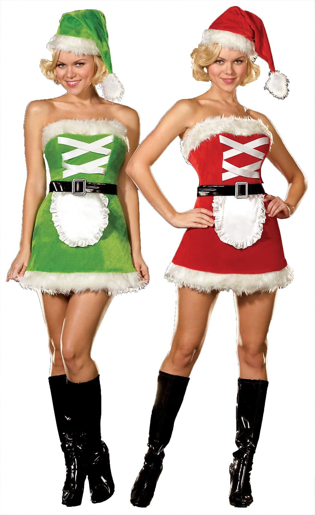 Sexy Elf/ Mrs. Claus Reversible Costume - Adult