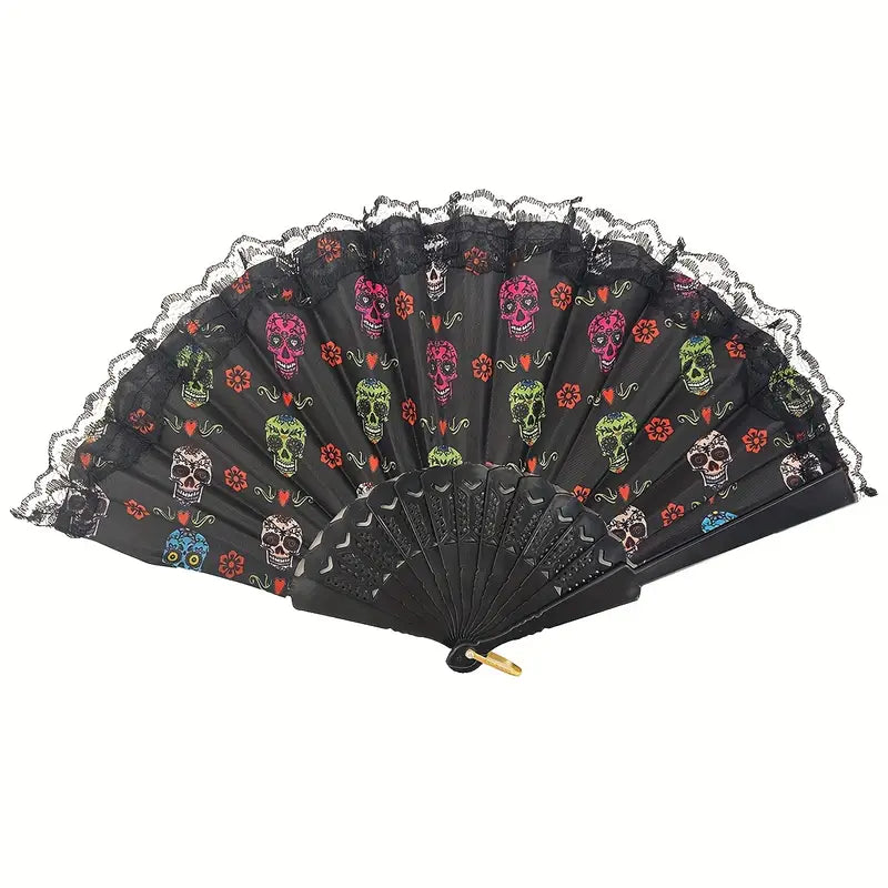 Folding Fan - Day of the Dead