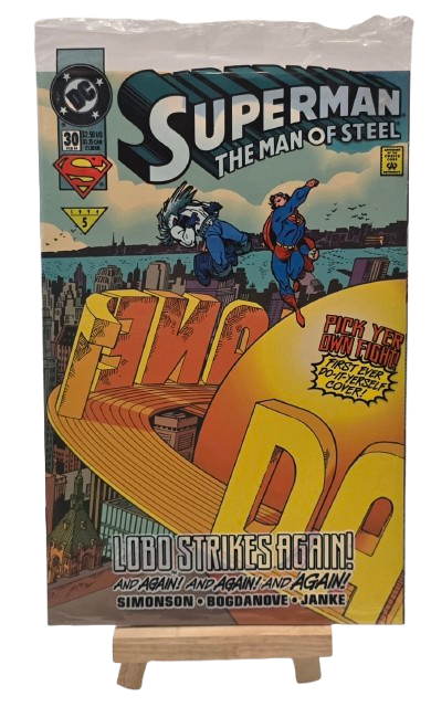 Superman: The Man of Steel #30 Pick Yer Own Fight! Wraparound Cover 1994 Vintage Comic VF-NM