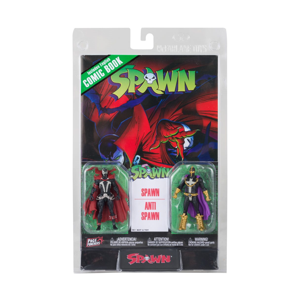Spawn Page Punchers Spawn and Anti-Spawn 3-Inch Scale Action Figure 2-Pack with Comic Book
