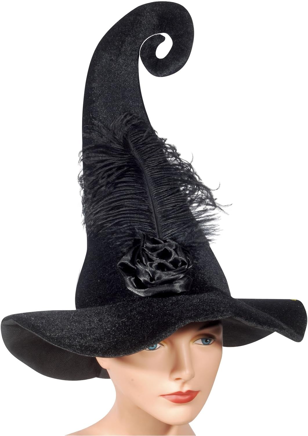 Black Witch Hat with Flower