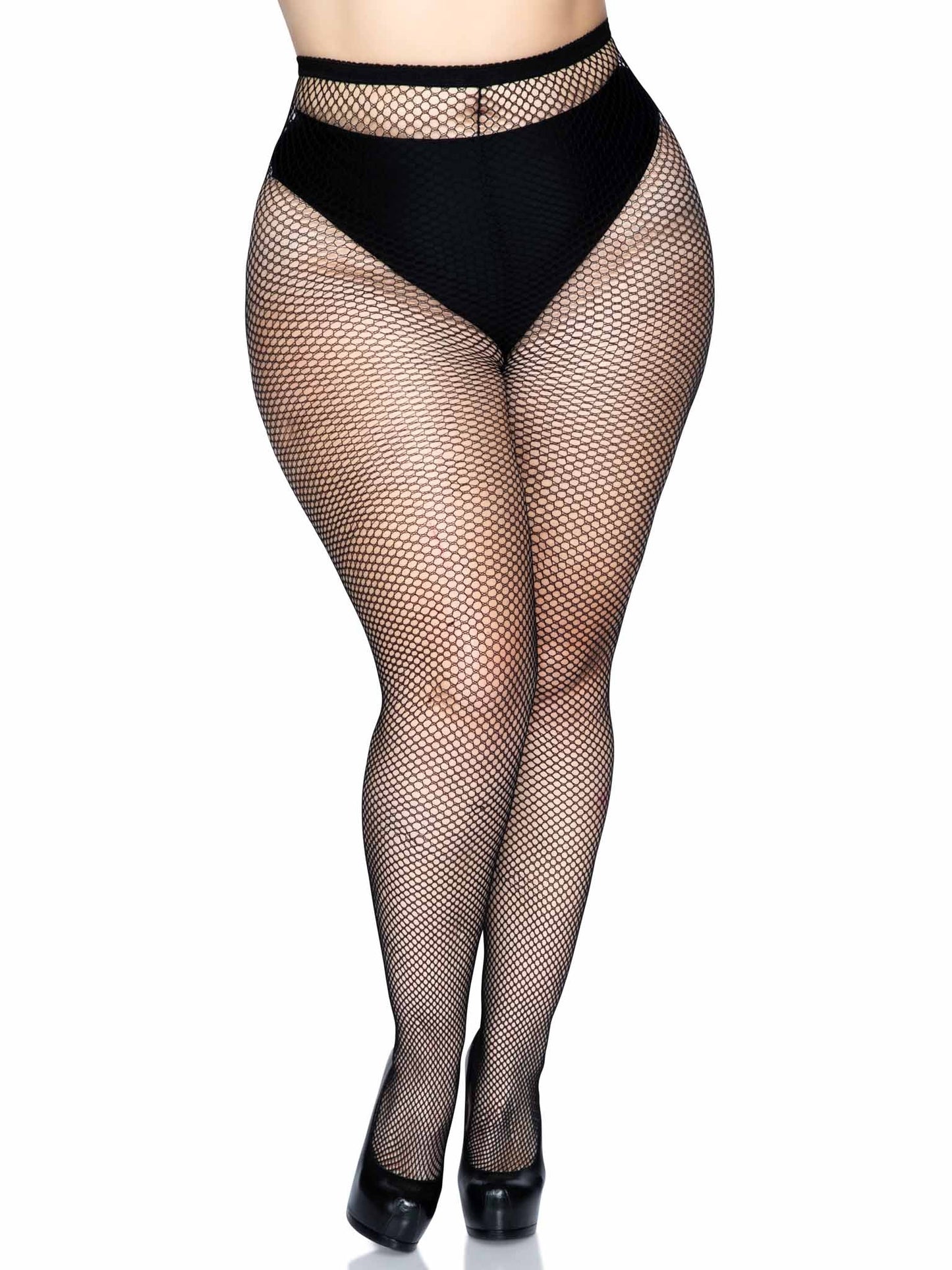 Leg Avenue Fishnet Tights with Backseam (Plus Size)