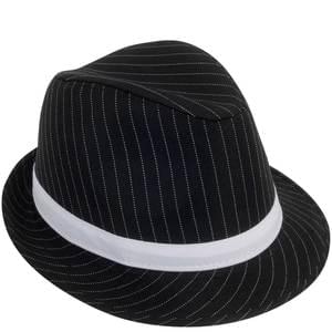 FEDORA GANGSTER NEGRO RAYAS BLANCAS