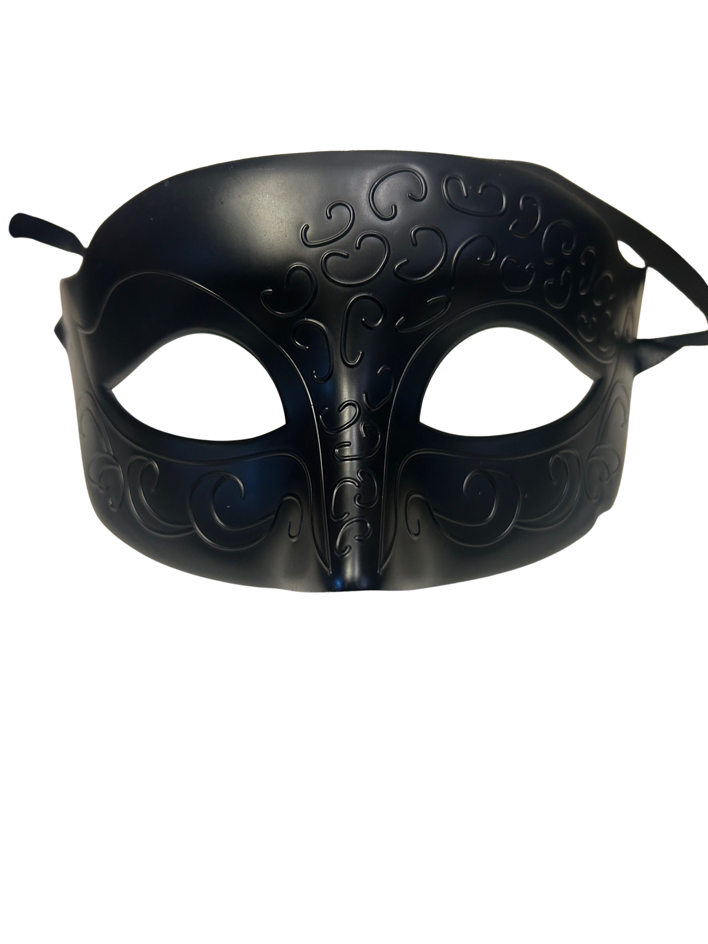 Venetian Style Masquerade Mask (Black with swirl design)