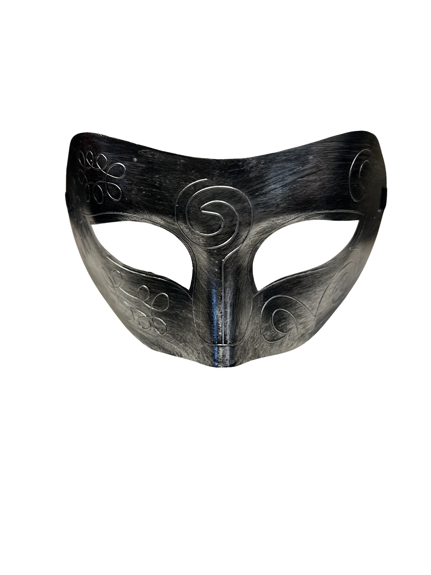 Venetian Style Masquerade Mask (Tarnished Silver with swirl design)