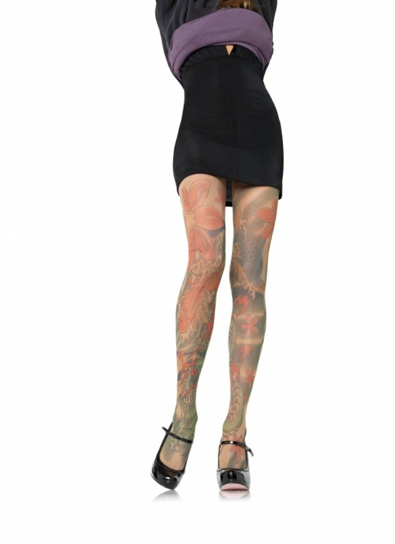 Leg Avenue Opaque Tattoo Print Pantyhose