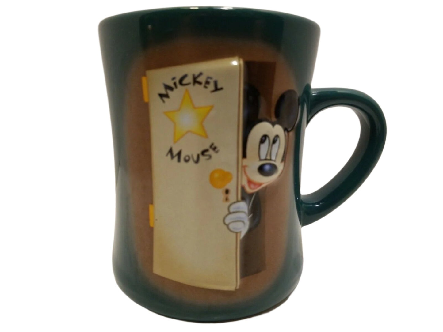 Walt Disney Store Green Mickey Mouse Behind The Door 3D Coffee Mug