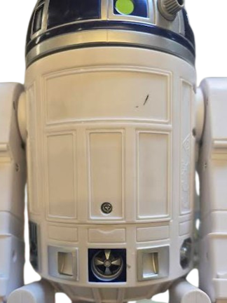 Model of R2-D2 from Star Wars on a white background