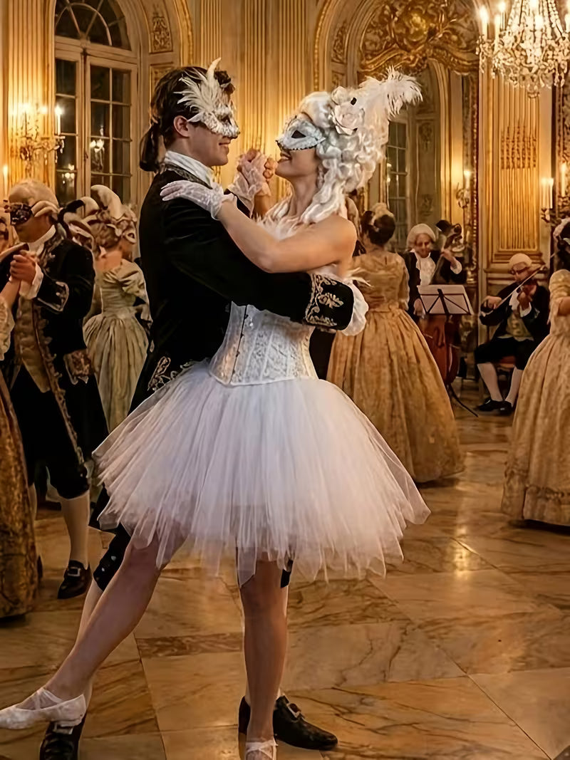 Masquerade Ball Dress (White) w/ mask