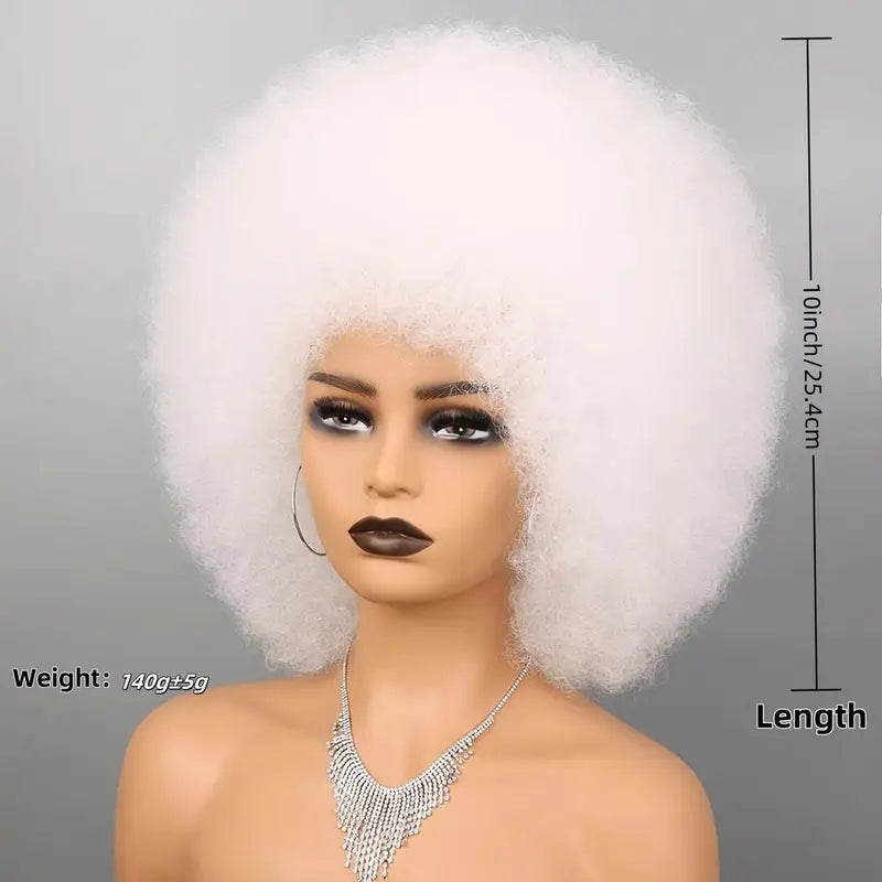 White Afro Wig