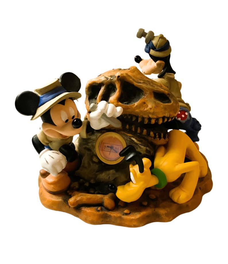 Vintage Disney Animal Kingdom Big Dig In The Boneyard Dinosaur Mickey Mouse GOOFY Clock