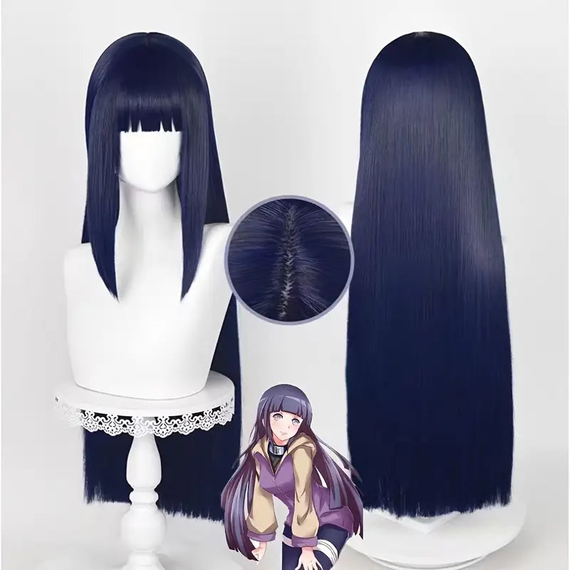 Anime Black/Purple Gradient Long/Short Wig