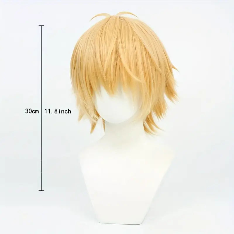 Golden Blonde Bob Hair with Bangs Anime Wig