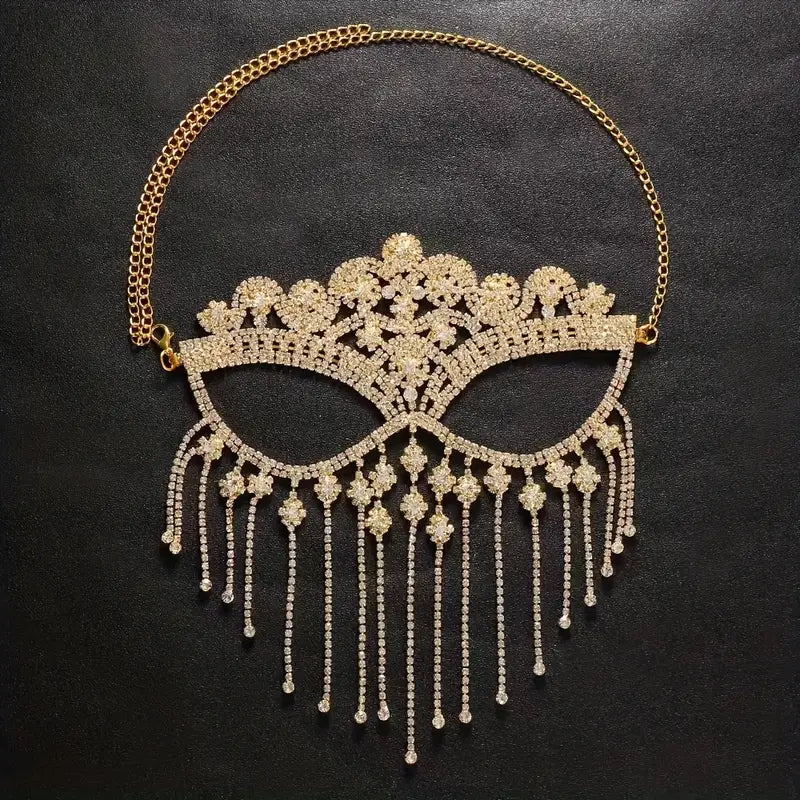 Rhinestone Fringe Mask