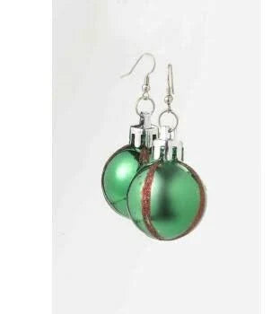 Christmas Ornament Earrings - Green