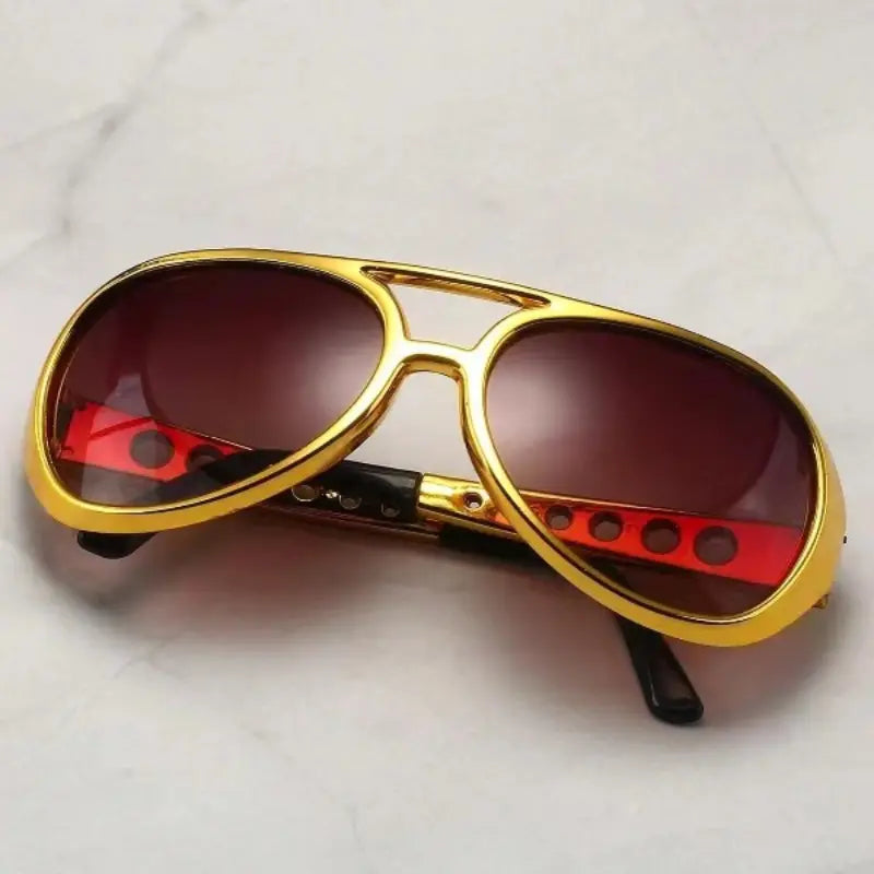 The King Gold Frame Elvis Sunglasses