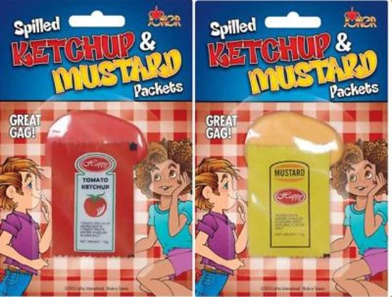 Ketchup y mostaza derramados