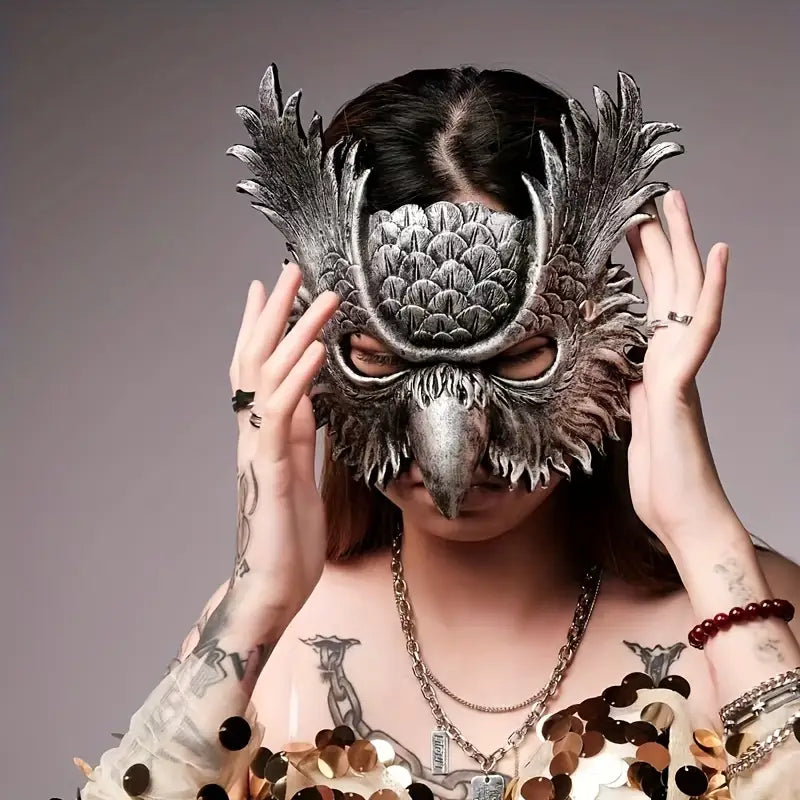 Owl Masquerade Mask Silver