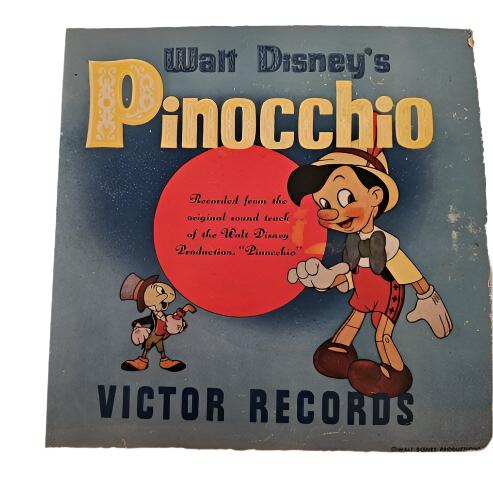 1940 RCA VICTOR Walt Disney PINOCCHIO 78 velocidades CAJA SET 3 Discos