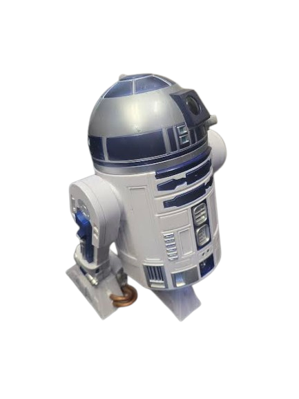 Model of R2-D2 from Star Wars on a white background