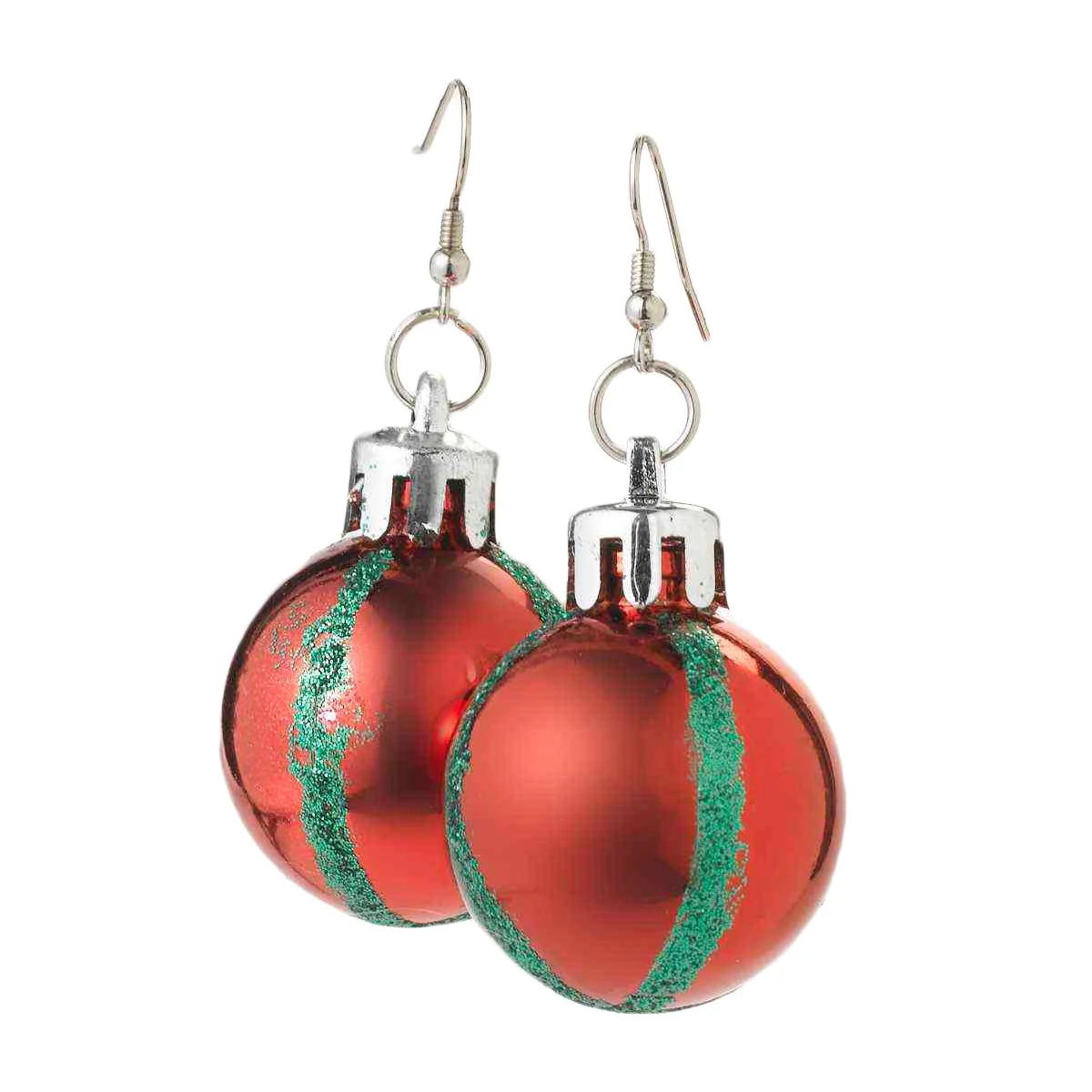 Christmas Ball Earrings - Red