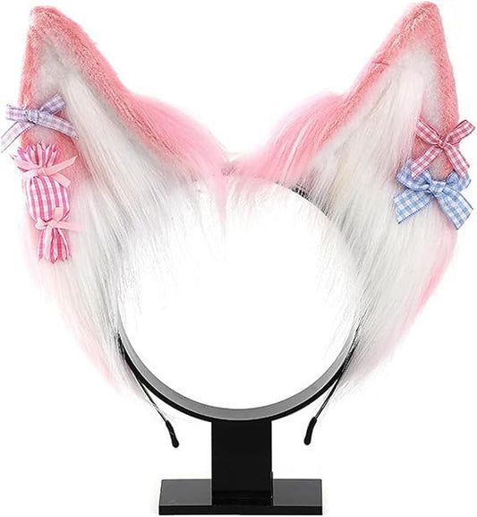 Kawaii Pink Cotton Candy Neko Cat Ears Cosplay Headband