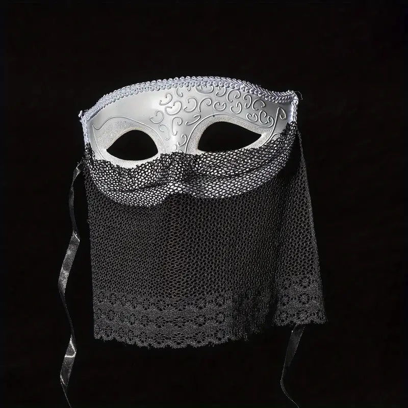Venetian Masquerade Mask with Veil