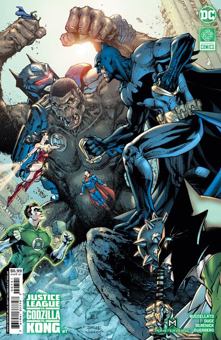 JUSTICE LEAGUE VS GODZILLA VS KONG #7 (OF 7) CVR B JIM LEE &amp; SCOTT WILLIAMS CARD STOCK VAR 05/21/2024