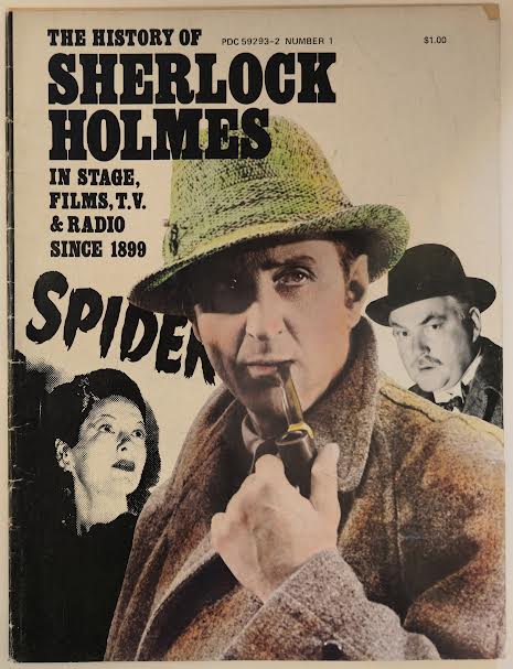 A History of Sherlock Holmes In Stage, Films, T.V., Radio #1 1975 VF Vintage Magazine