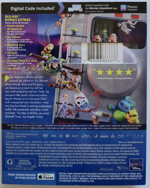 Disney Pixar Toy Story 4 Multi-Screen Edition Blu-Ray DVD 2019 (Pre-Owned)