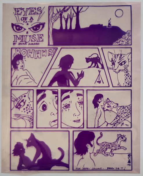 Eyes of a Muse Comic Panel on Celluloid by Shika Kokoro 1987