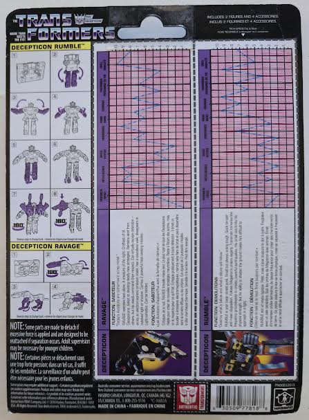 Transformers G1 Cassettes Decepticon Ravage & Rumble 2018 Open Package Reproductions