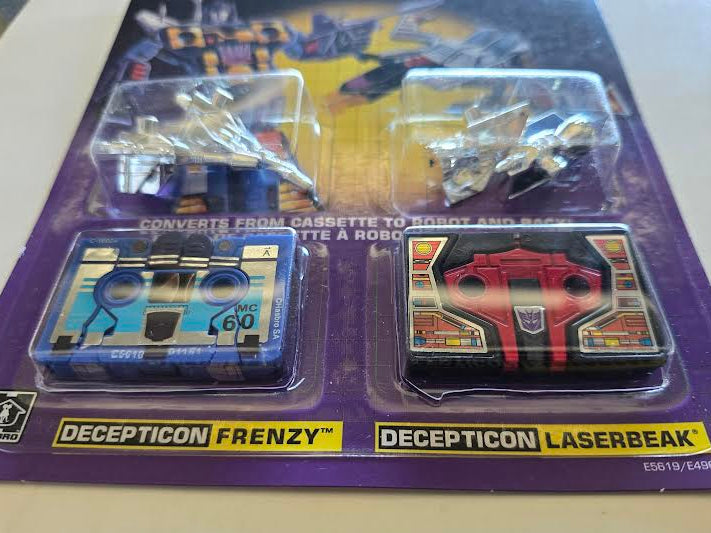 Transformers G1 Cassettes Decepticon Frenzy & Laserbeak 2018 Open Package Reproductions