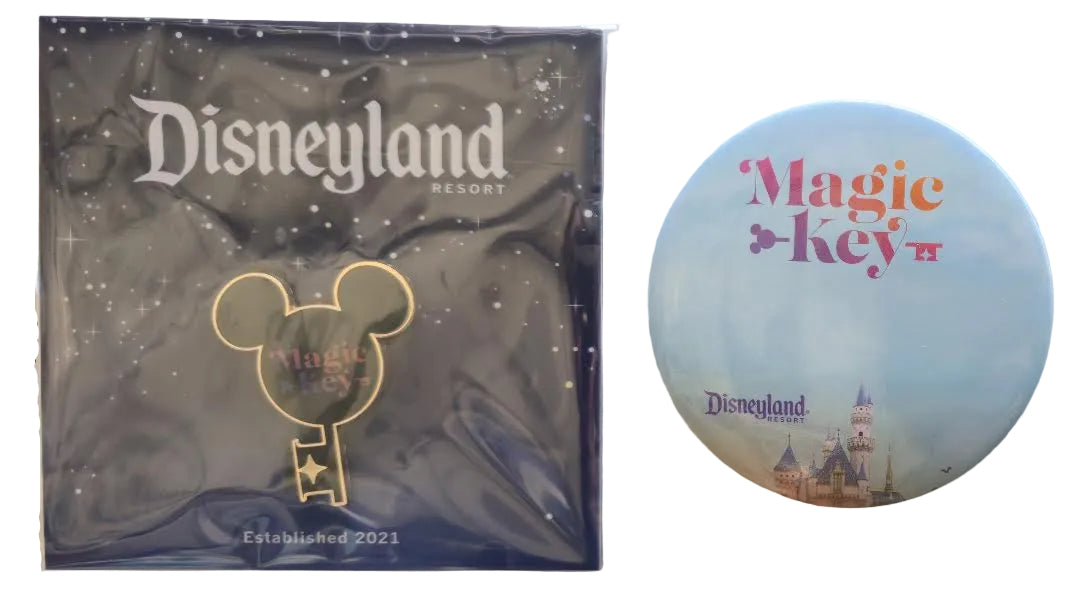 Disneyland Resort 2021 Magic Key Annual Pass Holder Hard Enamel Pin and Button