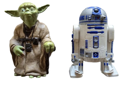 Star Wars 2004 Yoda and R2D2 2" Vinyl Figures (Pre-Owned)