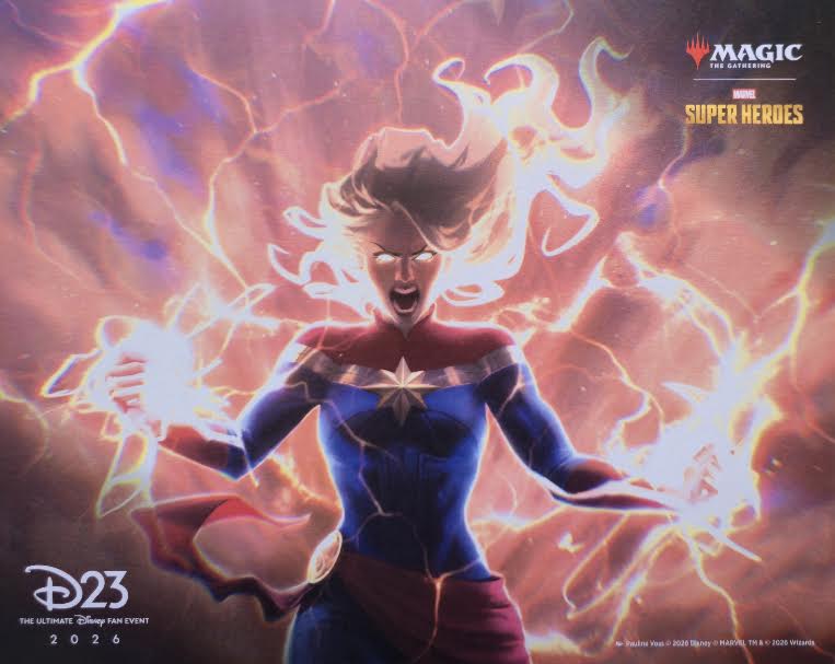 Disney D23 Fan Event 2026 Exclusive Captain Marvel Magic the Gathering Marvel Superheroes Promo Print by Pauline Voss