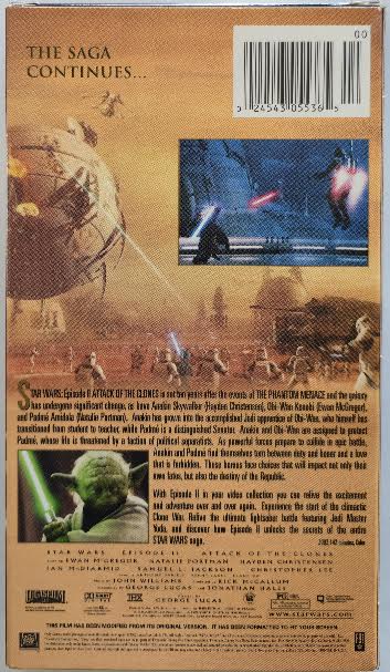 Star Wars II: Attack of the Clones 2002 VHS Vintage Film (Pre-Owned)