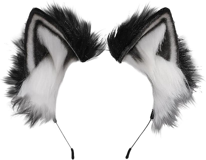 Black and White Cosplay Cat Ears