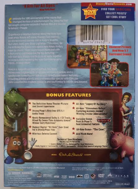 Toy Story 10th Anniversary Edition 2-Disc DVD Set 2005 (Pre-Owned)