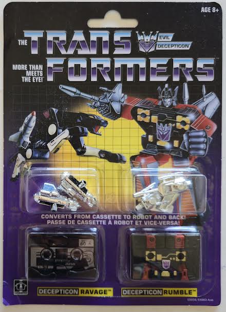 Transformers G1 Cassettes Decepticon Ravage & Rumble 2018 Open Package Reproductions