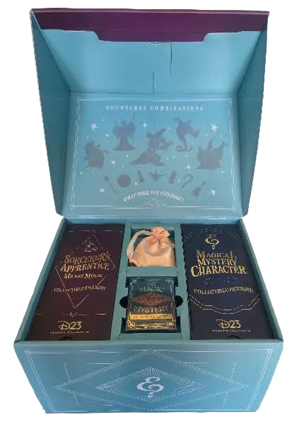 D23 Magic & Mystery 2024 Gold Member Collector Set with Mickey Mouse and Malificent Figures