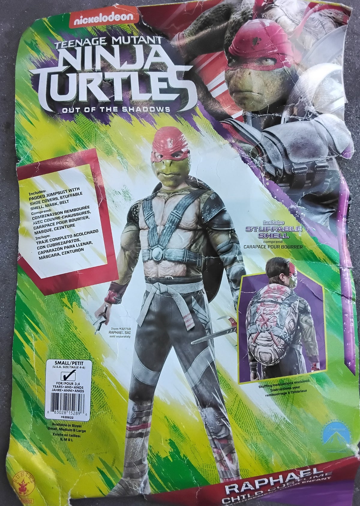 Teenage Mutant Ninja Turtles Out of the Shadows - Raphael Costume (Child)