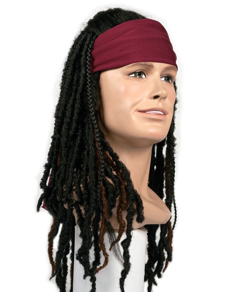 Caribbean Captain Wig - Off Black