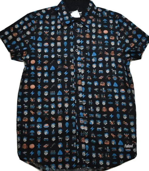 Fallout Icons Woven Button-Up Shirt